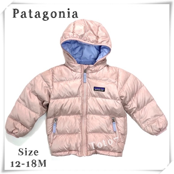 Patagonia Other - Patagonia Hi-Loft Down Sweater Hoody Puffy Jacket in Soft Pink Size 12-18 Month
